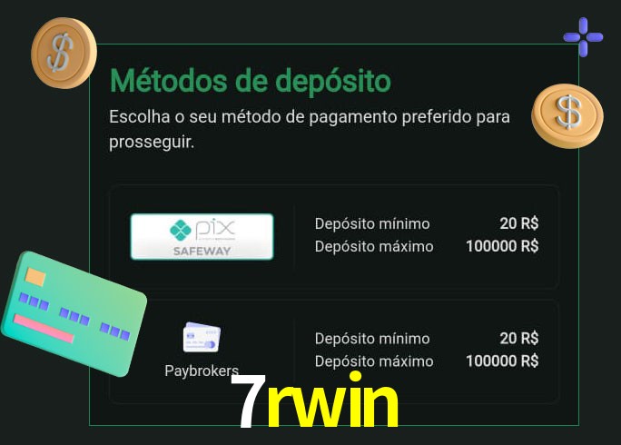 O cassino 7rwin oferece uma grande variedade de métodos de pagamento